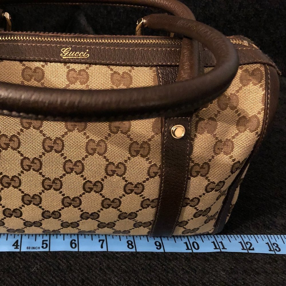 100% AUTHENTIC GUCCI ABBEY GG CANVAS BOSTON BAG - Picture 9 of 16